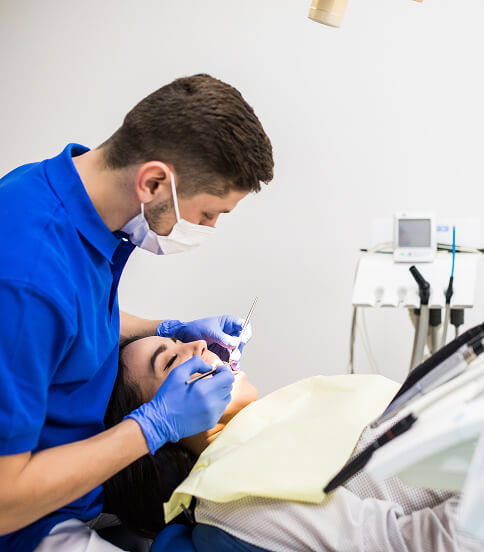 dentist working on patient